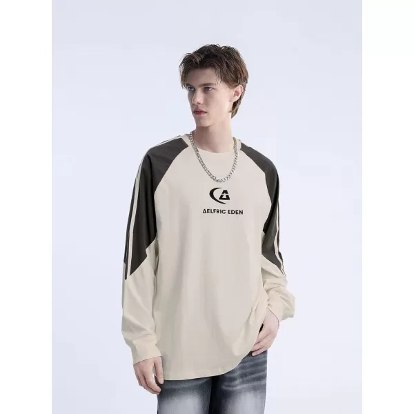 Aelfric Eden Oversized Crewneck Sweatshirts For Men Red Vintage Graphic Pullover Loose Fit Streetwear Long Sleeve TopD04dynamic Stripesampbeige