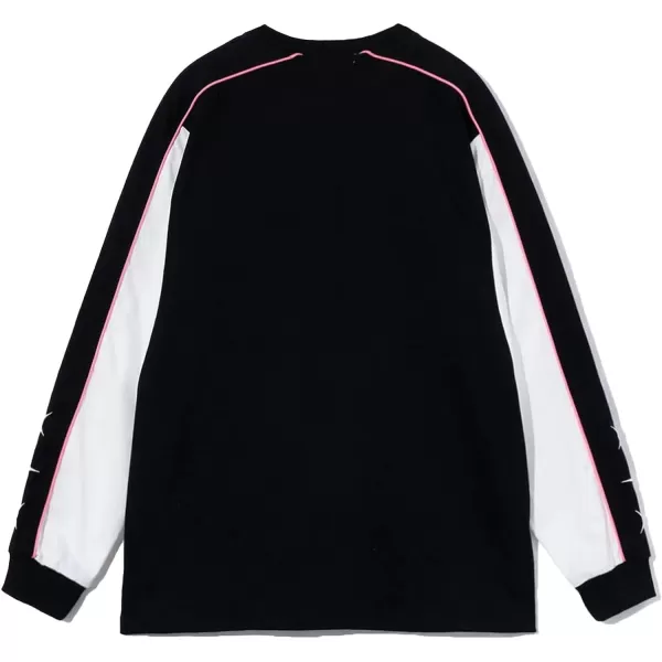 Aelfric Eden Oversized Crewneck Sweatshirts For Men Red Vintage Graphic Pullover Loose Fit Streetwear Long Sleeve TopD05letter Embroidery amp Black