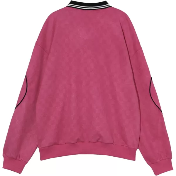 Aelfric Eden Oversized Crewneck Sweatshirts For Men Red Vintage Graphic Pullover Loose Fit Streetwear Long Sleeve TopE04letter Print amp Rose