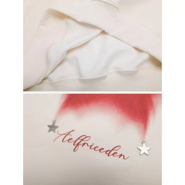 Aelfric Eden Oversized Crewneck Sweatshirts For Men Red Vintage Graphic Pullover Loose Fit Streetwear Long Sleeve TopF03blurring Star amp Red