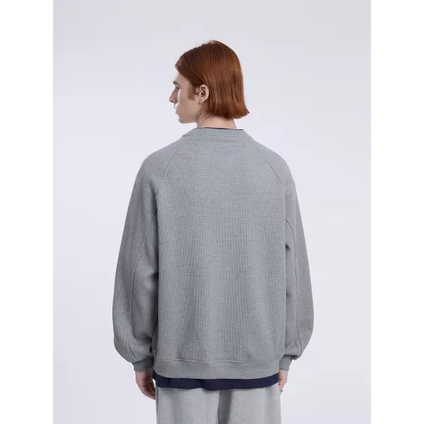 Aelfric Eden Oversized Crewneck Sweatshirts For Men Red Vintage Graphic Pullover Loose Fit Streetwear Long Sleeve TopG02patchwork amp Grey