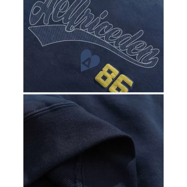 Aelfric Eden Oversized Crewneck Sweatshirts For Men Red Vintage Graphic Pullover Loose Fit Streetwear Long Sleeve TopG03 Foam Printing amp Darkblue
