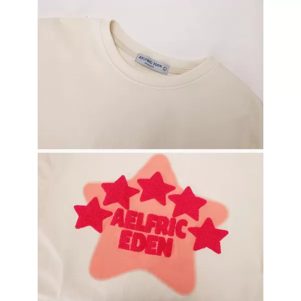 Aelfric Eden Oversized Graphic Tees Unisex Graffiti Print Shirts Inkjet Tee Top18b02towel Embroidery Star amp Beige