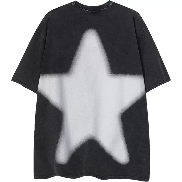 Aelfric Eden Oversized Graphic Tees Unisex Graffiti Print Shirts Inkjet Tee Top43blackampstar