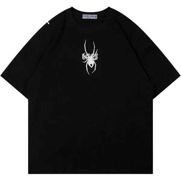 Aelfric Eden Oversized Graphic Tees Unisex Graffiti Print Shirts Inkjet Tee Top45spider Love Webampblack