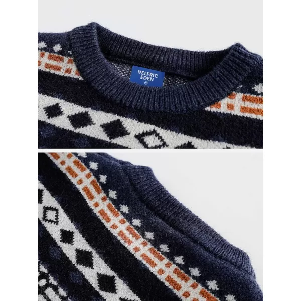 Aelfric Eden Vintage Soft Knit Sweater Autumn Mens Oversized Casual Pullover JumperA04ethnic Style amp Blue