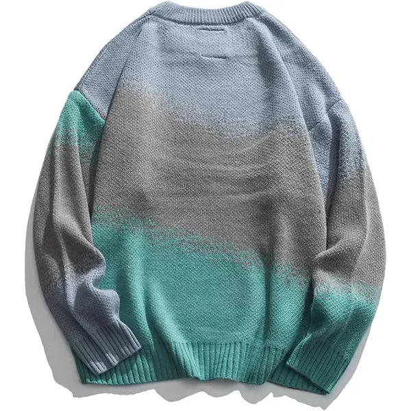 Aelfric Eden Vintage Soft Knit Sweater Autumn Mens Oversized Casual Pullover JumperB02gradient Knit amp Blue