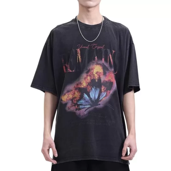 Aelfric Eden Butterfly Graphic Tees Y2k Mens Oversized T Shirts Women Vintage Streetwear Shirts Aesthetic Shirts31black