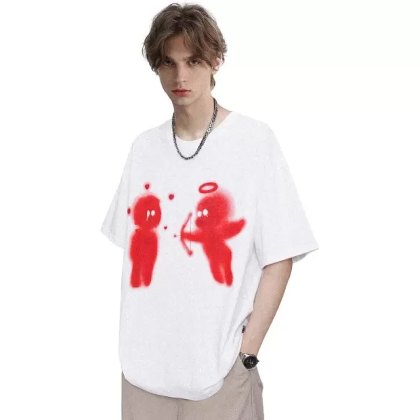 Aelfric Eden Graphic Tees Men Vintage Oversized Shirt Summer Casual Streetwear T Shirts142white