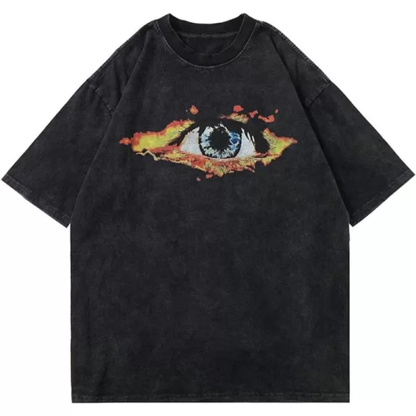 Aelfric Eden Graphic Tees Men Vintage Oversized Shirt Summer Casual Streetwear T Shirts38black