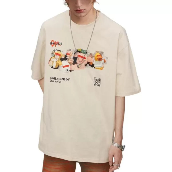 Aelfric Eden Graphic Tees Y2k Cartoon Printed Womens Oversized T Shirt Vintage Tees Men Unisex Aesthetic Streetwear Shirts7apricot