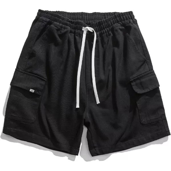 Aelfric Eden Mens 90s Patchwork Sweat Shorts MultiPockets Elastic Waist Cargo Short Streetwear Casual ShortsA2black