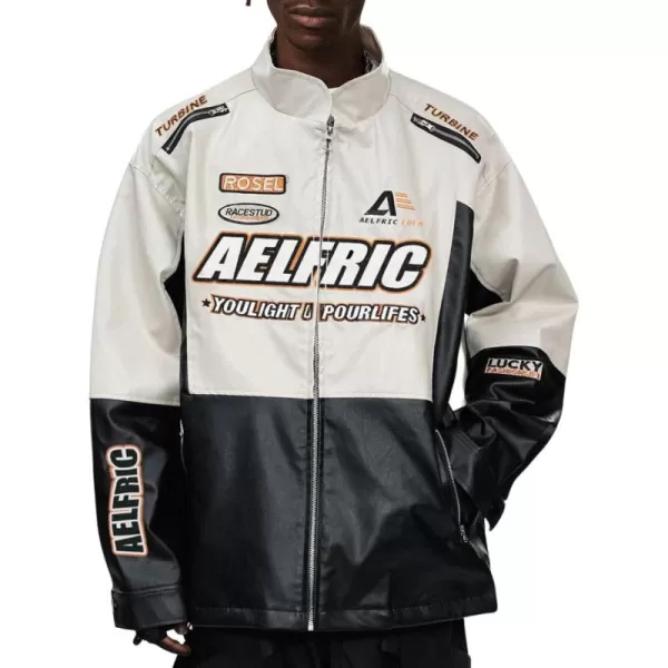 Aelfric Eden Mens Letter Foaming Love Print Varsity Jacket Vintage Graphic Baseball Jacket Unisex Coats Streetwear1559black