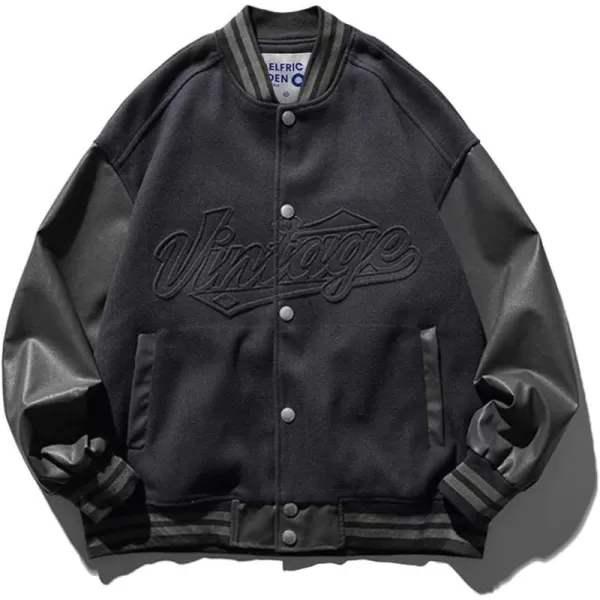 Aelfric Eden Mens Letter Foaming Love Print Varsity Jacket Vintage Graphic Baseball Jacket Unisex Coats Streetwear1701black