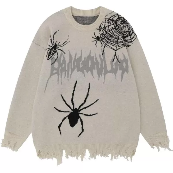 Aelfric Eden Mens Long Sleeve Van Gogh Printed Cable Knit Sweaters Casual Oversized Sweater Pullover1711khaki