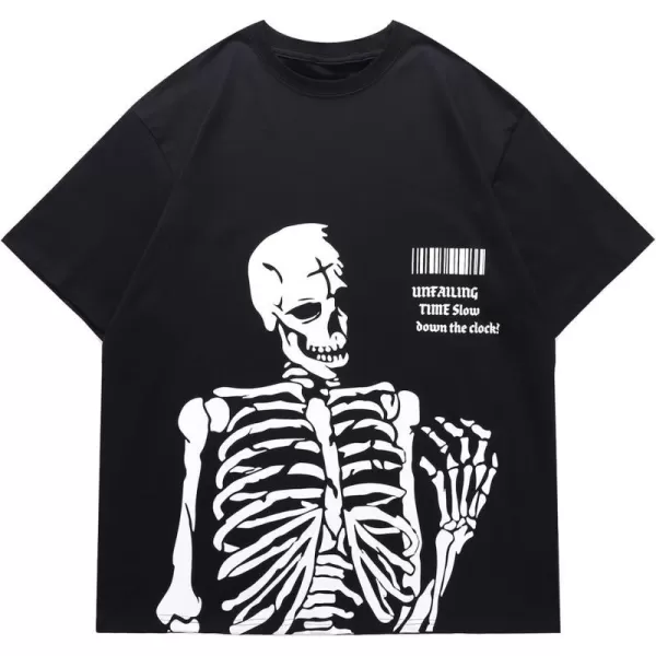 Aelfric Eden Mens Novelty Shirt Letter Skull Graffiti Funny Graphic Casual Athletic Tops Loose Fit Streetwear TopsAelfric Eden Mens Novelty Shirt Letter Skull Graffiti Funny Graphic Casual Athletic Tops Loose Fit Streetwear Tops