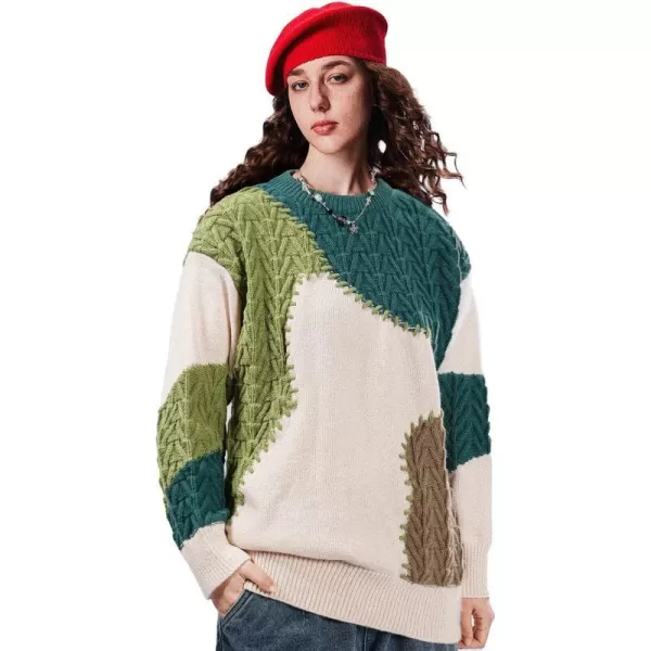 Aelfric Eden Mens Oversized Dinosaur Knit Sweater Vintage Cartoon Pullover Sweater Long Sleeve Christmas SweaterA3green