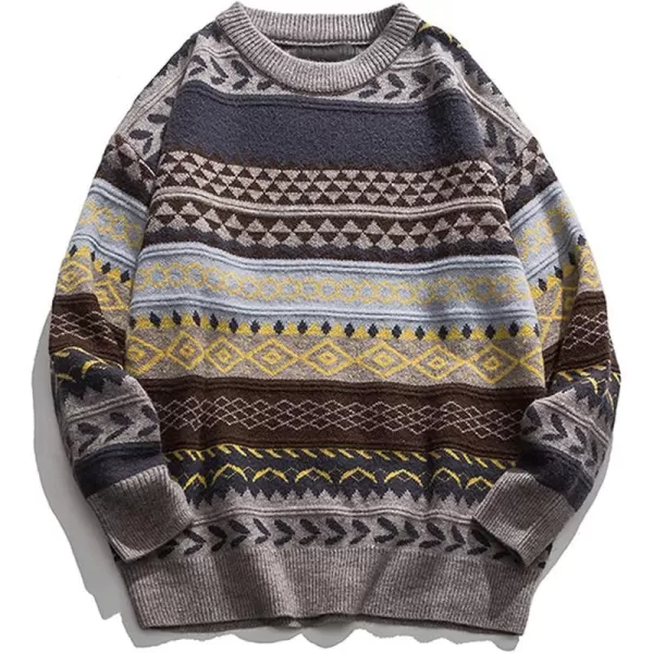 Aelfric Eden Vintage Soft Knit Sweater Autumn Mens Oversized Casual Pullover JumperA01grey