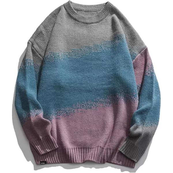 Aelfric Eden Vintage Soft Knit Sweater Autumn Mens Oversized Casual Pullover JumperB02gradient Knit amp Grey