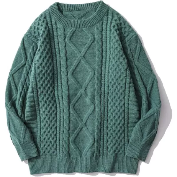 Aelfric Eden Vintage Soft Knit Sweater Autumn Mens Oversized Casual Pullover JumperG01solid amp Green