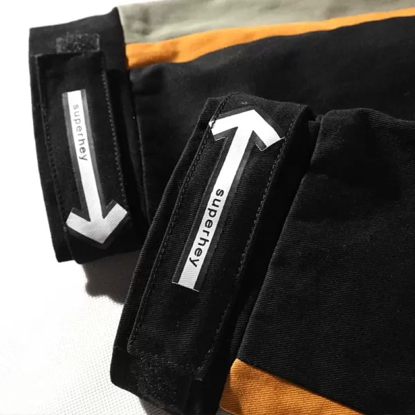 Aelfric Eden Mens Cargo Pants Patchwork Relaxed Fit Casual MultiPockets Jogger Pants Streetwear Hiking Pants with Drawstring01black