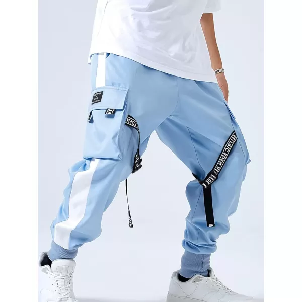 Aelfric Eden Mens Joggers Pants Long MultiPockets Outdoor Fashion Casual Jogging Cool Pant with Drawstring011blue