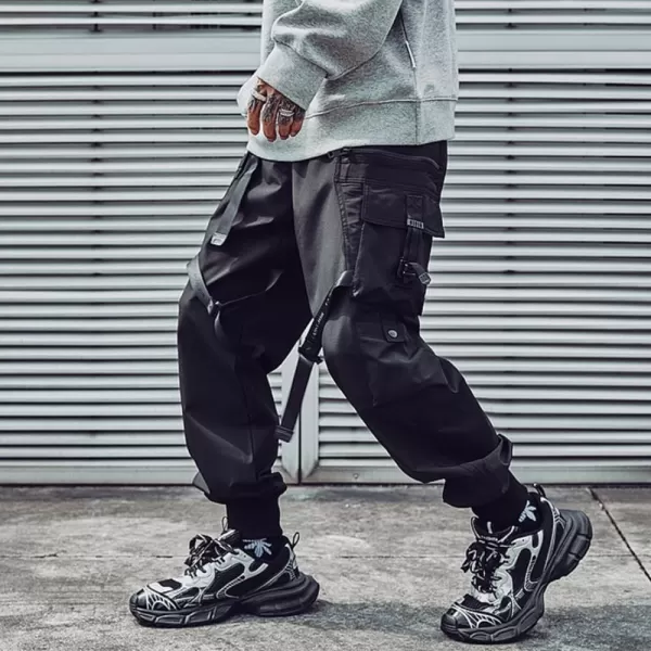 Aelfric Eden Mens Joggers Pants Long MultiPockets Outdoor Fashion Casual Jogging Cool Pant with Drawstring1495black