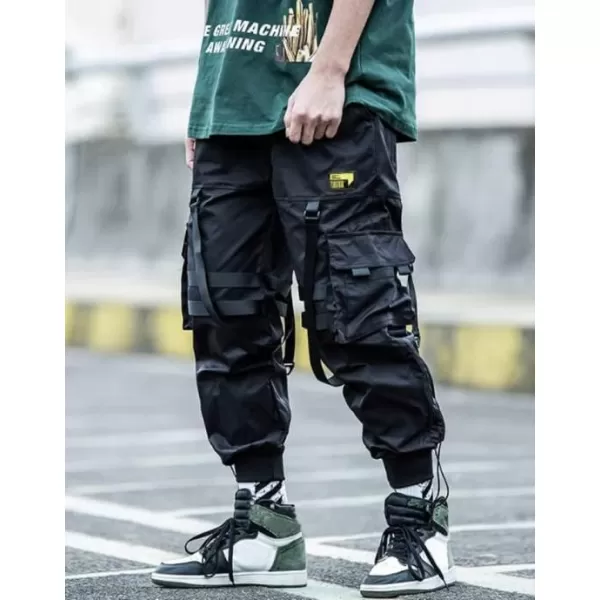 Aelfric Eden Mens Joggers Pants Long MultiPockets Outdoor Fashion Casual Jogging Cool Pant with Drawstring56black