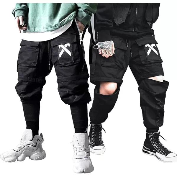 Aelfric Eden Mens Joggers Pants Long MultiPockets Outdoor Fashion Casual Jogging Cool Pant with DrawstringHblack