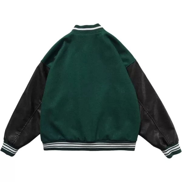 Aelfric Eden Mens Motorcycle Jacket Blackair Moto Varsity Baseball Jacket Women Vintage Coats04green