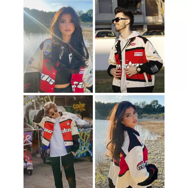 Aelfric Eden Mens Motorcycle Jacket Blackair Moto Varsity Baseball Jacket Women Vintage CoatsA1red