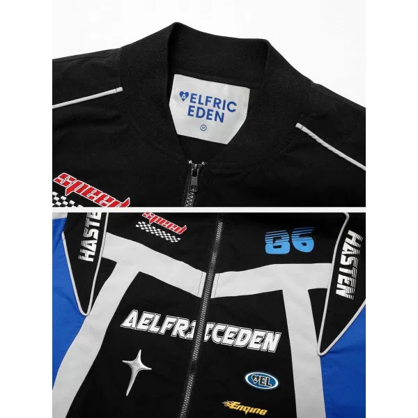 Aelfric Eden Mens Motorcycle Jacket Blackair Moto Varsity Baseball Jacket Women Vintage CoatsBa6color Blocking amp Black