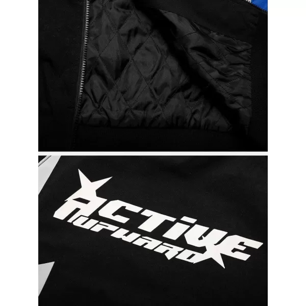 Aelfric Eden Mens Motorcycle Jacket Blackair Moto Varsity Baseball Jacket Women Vintage CoatsBa6color Blocking amp Black