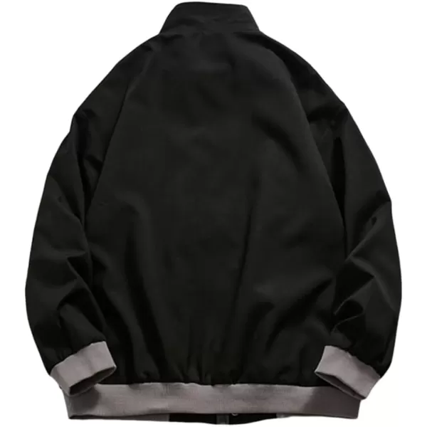 Aelfric Eden Mens Motorcycle Jackets Varsity Jacket Vintage Letter Print Patchwork Jacket Beige Oversized Overcoats05black
