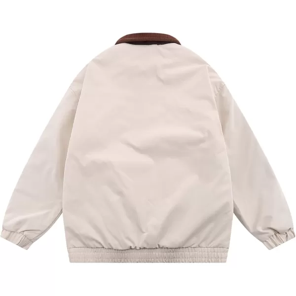 Aelfric Eden Mens Motorcycle Jackets Varsity Jacket Vintage Letter Print Patchwork Jacket Beige Oversized Overcoats08beige