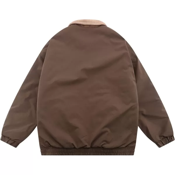 Aelfric Eden Mens Motorcycle Jackets Varsity Jacket Vintage Letter Print Patchwork Jacket Beige Oversized Overcoats08brown