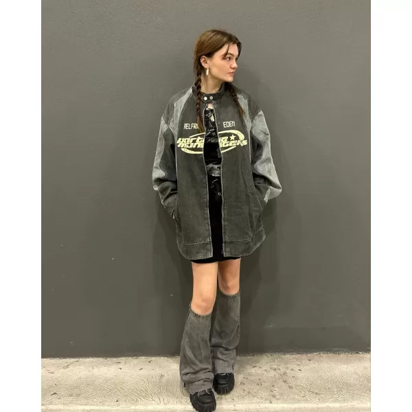 Aelfric Eden Mens Motorcycle Jackets Varsity Jacket Vintage Letter Print Patchwork Jacket Beige Oversized Overcoats1712gray
