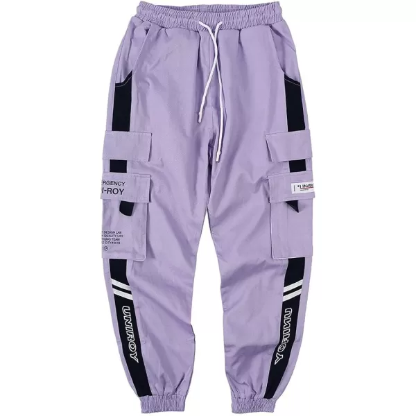 Aelfric Eden Mens Techwear Joggers Pants Long MultiPockets Outdoor Fashion Casual Jogging Cool Pant23purple