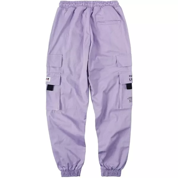 Aelfric Eden Mens Techwear Joggers Pants Long MultiPockets Outdoor Fashion Casual Jogging Cool Pant23purple