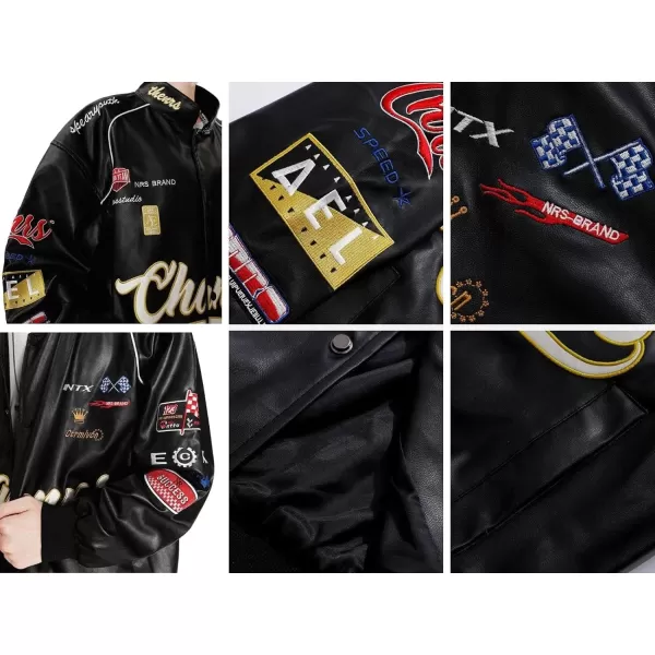 Aelfric Eden Mens Varsity Jacket Harajuku Vintage Graphic Baseball Jacket Unisex Coats StreetwearA10black