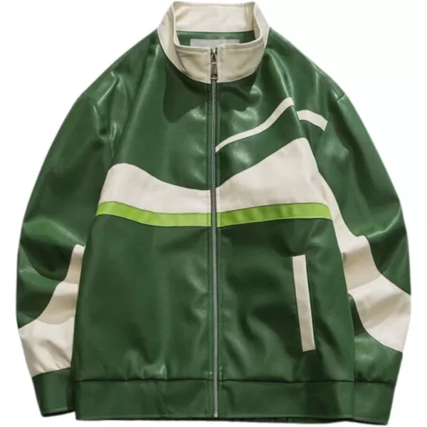 Aelfric Eden Mens Varsity Jacket Harajuku Vintage Graphic Baseball Jacket Unisex Coats StreetwearB64green