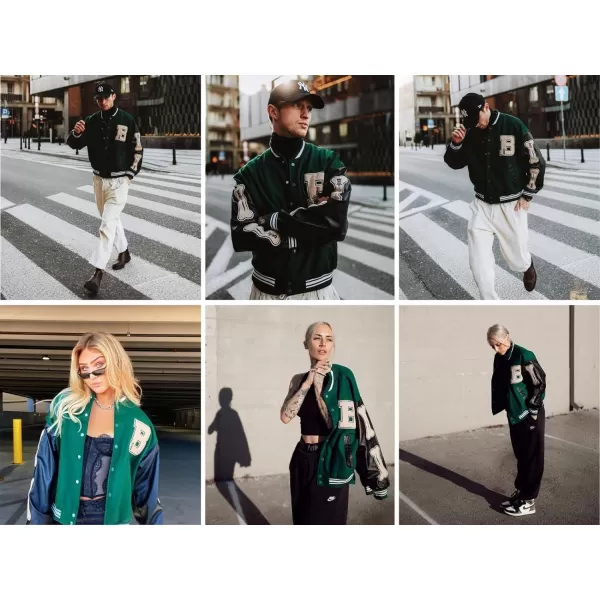 Aelfric Eden Mens Varsity Jacket Harajuku Vintage Graphic Baseball Jacket Unisex Coats StreetwearGreen