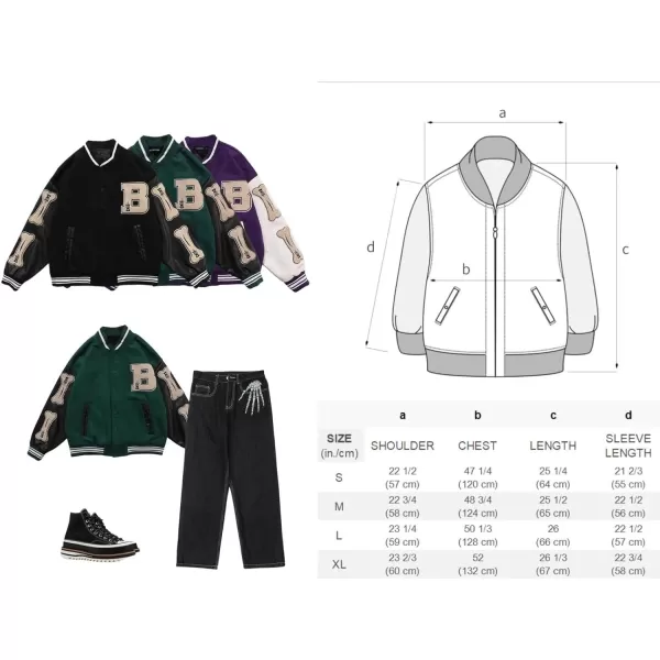 Aelfric Eden Mens Varsity Jacket Harajuku Vintage Graphic Baseball Jacket Unisex Coats StreetwearPurple