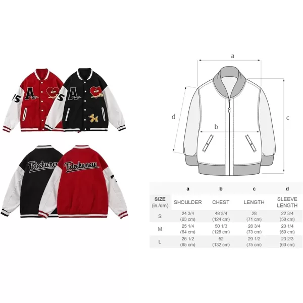 Aelfric Eden Mens Varsity Jacket Harajuku Vintage Graphic Baseball Jacket Unisex Coats StreetwearReded