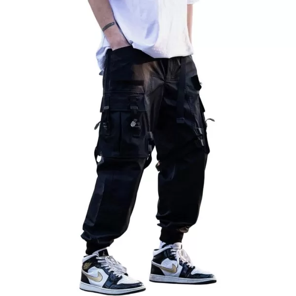 Aelfric Eden Mens Joggers Pants Long MultiPockets Outdoor Fashion Casual Jogging Cool Pant with Drawstring1black