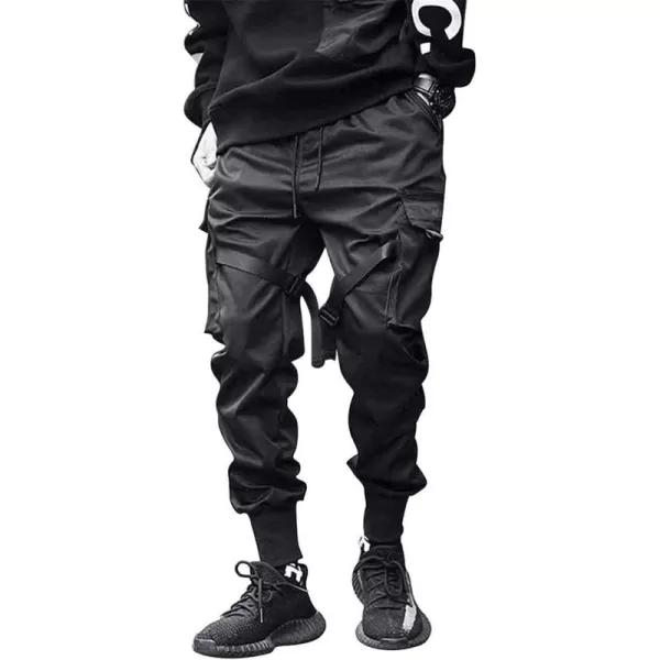 Aelfric Eden Mens Joggers Pants Long MultiPockets Outdoor Fashion Casual Jogging Cool Pant with DrawstringBlack