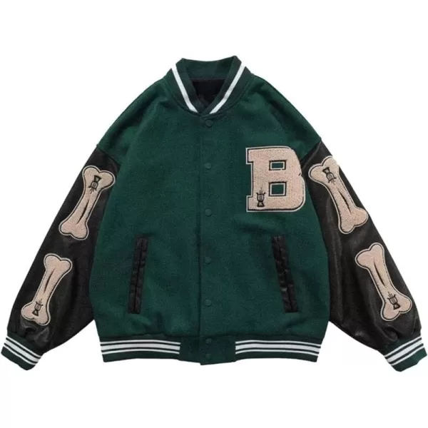 Aelfric Eden Mens Motorcycle Jacket Blackair Moto Varsity Baseball Jacket Women Vintage Coats04green