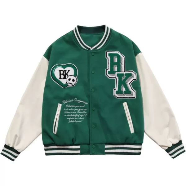 Aelfric Eden Mens Motorcycle Jacket Blackair Moto Varsity Baseball Jacket Women Vintage CoatsD02green