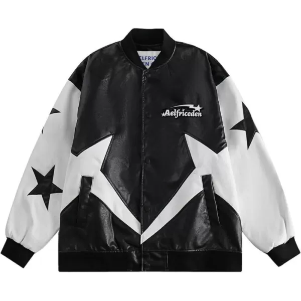 Aelfric Eden Mens Varsity Jacket Harajuku Vintage Graphic Baseball Jacket Unisex Coats StreetwearB49black