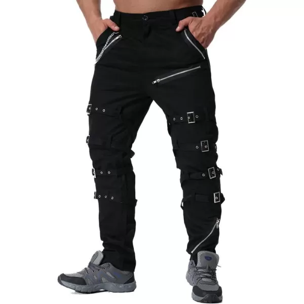 Aelfric Eden Mens Techwear Pants Streetwear Joggers Pants Multi Pocket Cargo Pants HipHop Hiking Pants with Drawstring08 Black